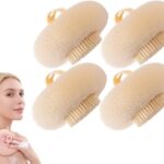 Super Soft Sunflower Suction Cup Bath Ball, 2025 New Exfoliating Bath Bath Sponge Cleaning Brush with Finger Rings for Women and Men (Begie, 4 pcs)