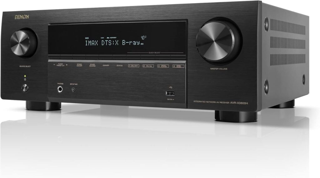 Denon AVR-X3800H 9.4-Ch 8K UHD AVR Home Theater Stereo Receiver, (105W X 9) Built-in Bluetooth Wi-Fi & HEOS Multi-Room Streaming Dolby Atmos DTS:X IMAX Enhanced & Auro 3D