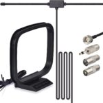 Bingfu 75 Ohm FM Radio Dipole Antenna AM Loop Antenna for Home Stereo Receiver Indoor Pioneer Onkyo Yamaha Marantz FM Radio AV Audio Video Home Theater Receiver