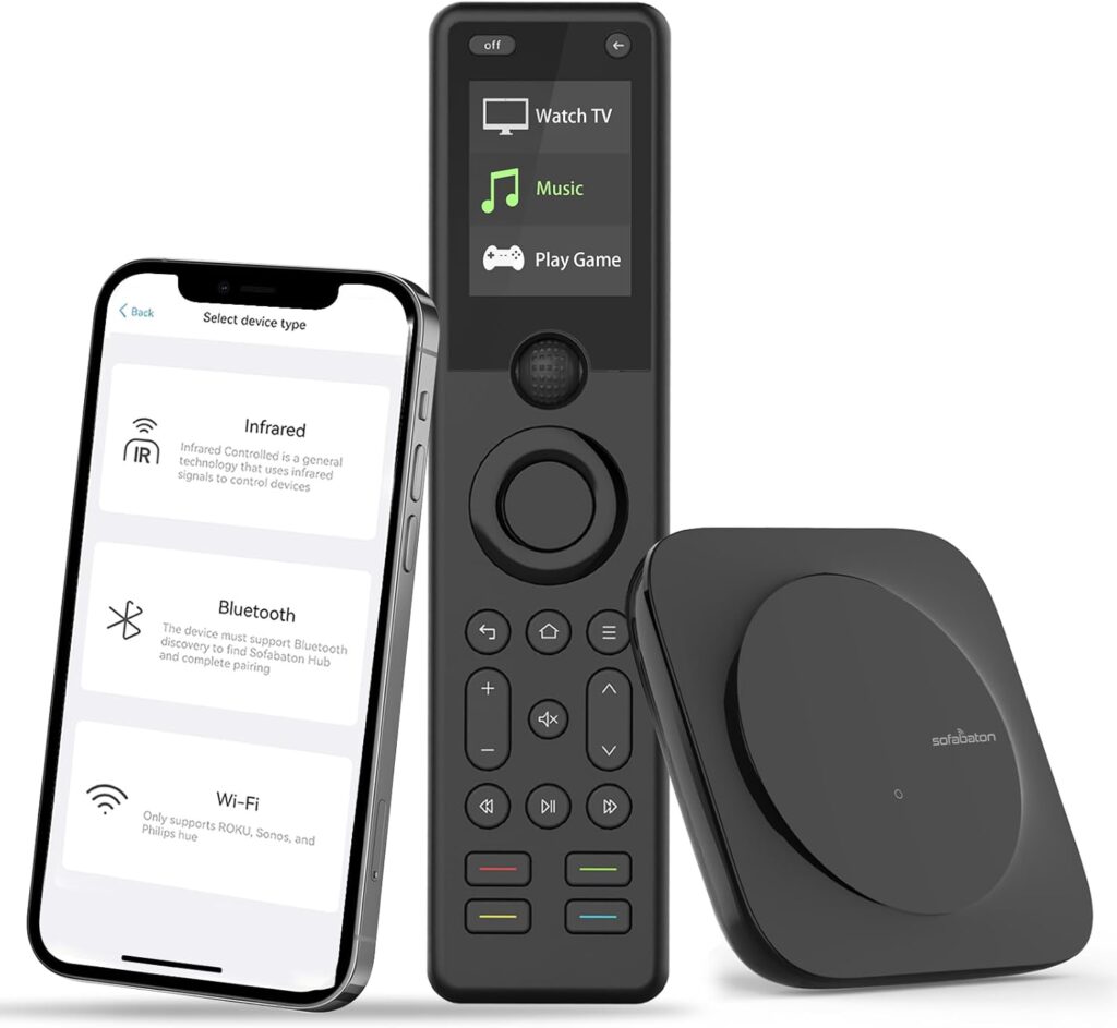 SofaBaton X1S Universal Remote with Hub, Universal Remote Control with One Touch Activities, Customize SofaBaton APP, Compatible with 60 Devices, Compatible with Alexa Google Assistant, Raise to Wake