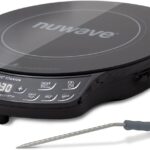 Nuwave Upgraded Induction Cooktop, 3 Wattage Control, Patented Digital Temp Probe, 8”Large Heating Coil, 12”Shatter-Proof Ceramic Glass,106 Temps-Ctrl