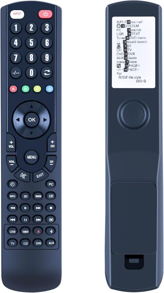 Replacement Remote Control for Bose Lifestyle 650/600/550 Compatible with Home Theater Systems(Black