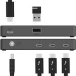 SABRENT Thunderbolt 4 Hub, 60W Charging USB-C Dock for Laptops, 3X TB4 + 1x USB-A, Supports Dual 4K@60Hz or 8K@60Hz Display, Certified TB4 Cable, macOS/Windows Compatible (HB-TBT4)