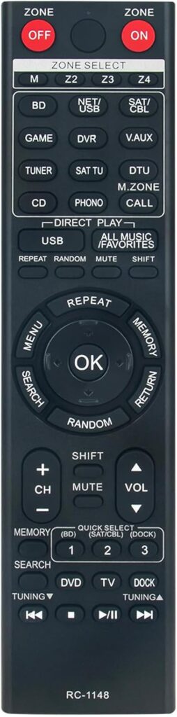RC-1148 Replace Remote Work for Denon AVR-A100 AVR-4311CI AVR-4311 AVR-3311CI AVR-3311 AVRA100 AVR3311CI AVR4311CI AVR3311 AVR4311 Home Theater AV Receiver