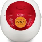 CUCKOO Micom Rice Cooker 6 Cup Uncooked / 12 Cup Cooked, Korean Fuzzy Logic Rice Cooker Small with Delay Timer & Keep Warm Setting, Versatile Food Steamer with Non-Stick Inner Pot, Red (CR-0351F)