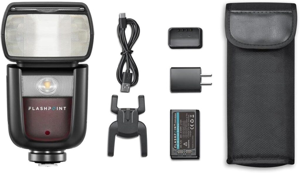 Flashpoint Zoom Li-on III R2 TTL On Camera Flash for Canon, 76ws 2.4GHz 1/8000s HSS Speedlight with Quick Manual-TTL Switch, 1.5s Recycle Time, 7.2V/2600mAh Li-Ion Battery, 450 Full-Power Flashes