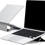 MOFT Laptop Stand for Desk, Adhesive Airflow Laptop Cooling Riser for Heat Dissipation with 2 Adjustable Viewing Angles, Foldable & Portable Computer Stand Compatible with Laptops 11″-16″, Cool Grey