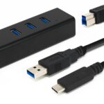 Plugable 3-Port USB 3.0 Hub with Gigabit Ethernet | Compatible with Windows, macOS, Linux, and ChromeOS | Portable USB-C/USB-A Bus-Powered RJ45 GbE LAN Adapter for Laptops, MacBooks, Chromebooks
