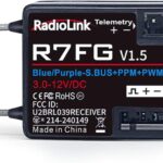 Radiolink R7FG 7 Channels RC Gyro Receiver, Voltage Telemetry Long Range Control, Water-Splash Proof for RC Crawler Drifting Car, Boat, Works for 2.4Gh Radio Controller RC8X/RC4GS V3/RC6GS V3/T8S/T8FB