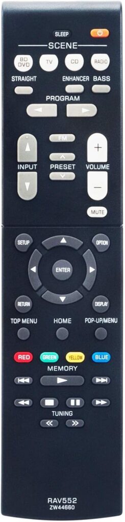 RAV552 ZW44660 Replace Remote Control fit for Yamaha AV Receiver RX-V379 RX-V479 RX-V579 RX-V381 RX-V383 RX-V385 HTR-3068 HTR-3069 HTR-3071 HTR-3072 HTR-4068 TSR-5790 TSR-5790BL sub RAV549