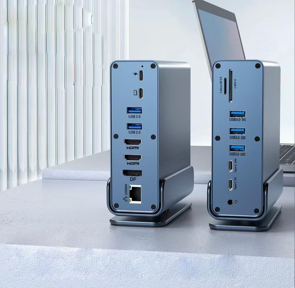 Docking Station for Razer Blade 17 16 15 14 Pro 17 Gaming Laptop, 15-in-1 USB C with 360 ° Rotating Base, 2 * 4K HDMI and 1*DP, 10Gbps USB Port Transfer, RJ45, Audio