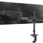 suptek Triple Monitor Mount for Most 17 to 32 inch Screens,Gas Springs Adjustment Triple Monitor Desk Mount Stand with Clamp & Grommet Kit,Black(MD8003)