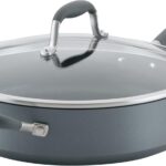 Anolon Advanced Home Hard Anodized Nonstick Sauté Pan with Helper Handle and Lid, 5 Quart – Moonstone