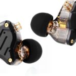 Linsoul KZ ZS10 Pro, 4BA+1DD 5 Driver in Ear Monitor, HiFi Wired Earbuds, Gaming Earbuds, Hybrid IEM Earphones with Stainless Steel Faceplate, Detachable Cable for Musician(Without Mic, Dark Black)