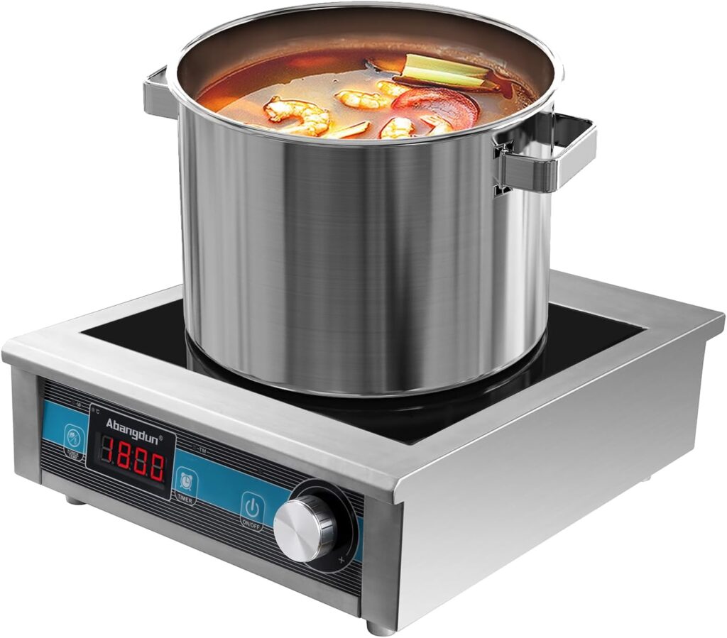 Commercial Grade Countertop Burner 1800 W /120V Commercial Induction Cooktop 9 Inch Heating Coil Hot Plate Even Heating at each power level