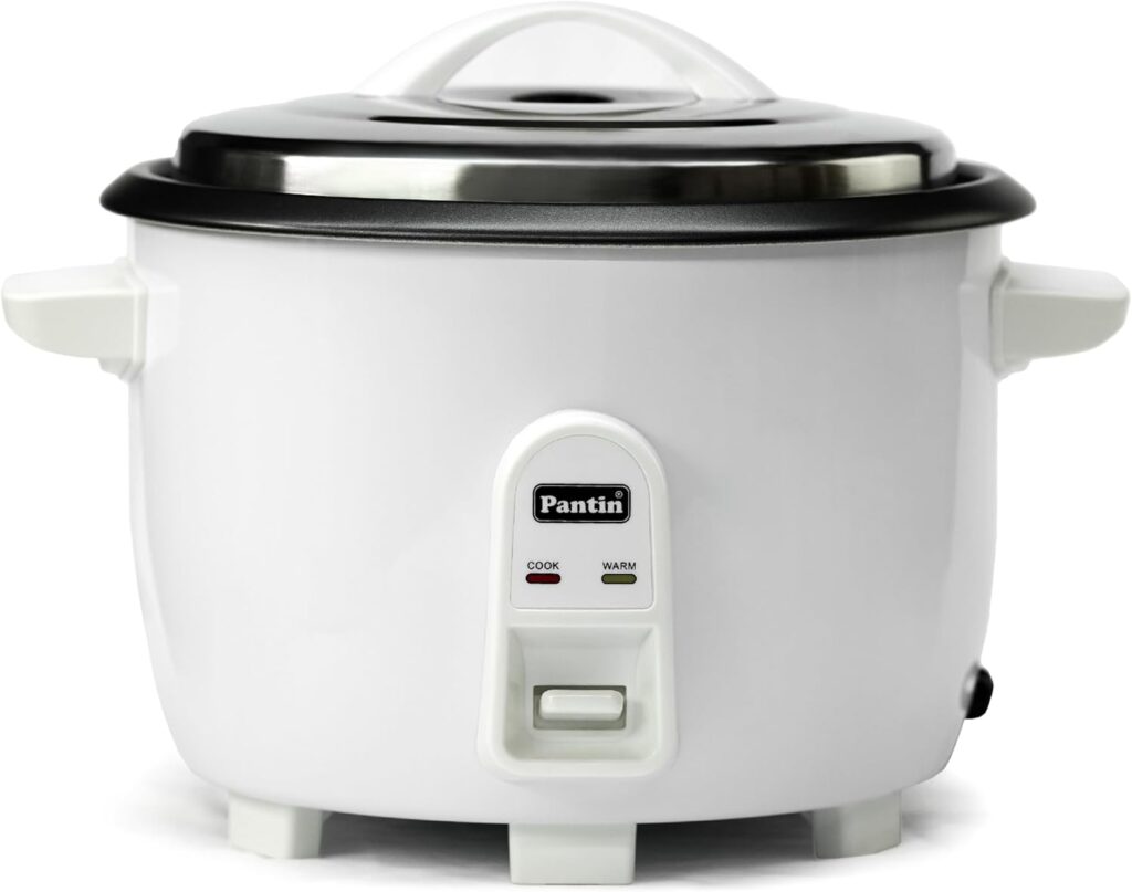 Pantin Commercial Electric Rice Cooker – 20 Cups Raw / 40 Cups Cooked Capacity w/Measuring Cup & Scoop – High-Efficiency Large Rice Cooker Commercial Rice Cooker for Restaurants, Hotels and Catering