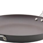 Rachael Ray 87631-T Cucina Hard Anodized Nonstick Skillet with Helper Handle, 14 Inch Frying Pan, Gray/Red