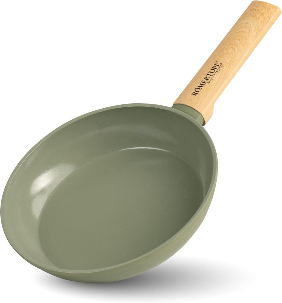 8 Inch Nonstick Ceramic Frying Pan | Non-Stick Skillet for Eggs, Omelets & Stir-Fries – Aluminum Frying Pans for Induction, Gas, Electric Cooktops | Scratch-Resistant, Healthy Cookware | Wok Style