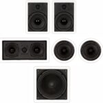 Theater Solutions TST85 in Wall and in Ceiling 8″ Speakers 1350W Home Theater 5.1 Speaker System