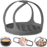 Pressure Cooker Sling, Silicone Bakeware Sling for 3Qt Instant Pot, Multi-function Cooker Anti-scalding Bakeware Lifter Steamer Rack, BPA-Free Silicone Egg Steamer Rack (Gray)