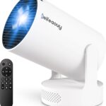 Mini Projector – Manual Focus, Smart Portable Projector for Bedroom & Home Cinema with 4K Support, 170 ANSI Lumens, Auto Keystone, Netflix Certified, Android 11, Voice Control, Air Mouse Remote