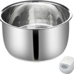 Replacement Rice Cooker 5.5 Cup Inner Pot Compatible with Tiger JBV-A10U Inner Pot, 304 Stainless Steel Inner Bowl, Durable Pots for Multi-Cookers, Easy to Clean and Dishwasher Safe