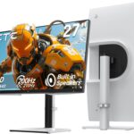 KTC 27 Inch Gaming Monitor 200Hz, 1440P Monitor with Speakers, Up to 210Hz Computer Monitors Fast IPS 1ms, 131% sRGB, Adaptive Sync, Tilt/Swivel/Pivot/Height Adjustment, HDMI DisplayPort, White H27T6