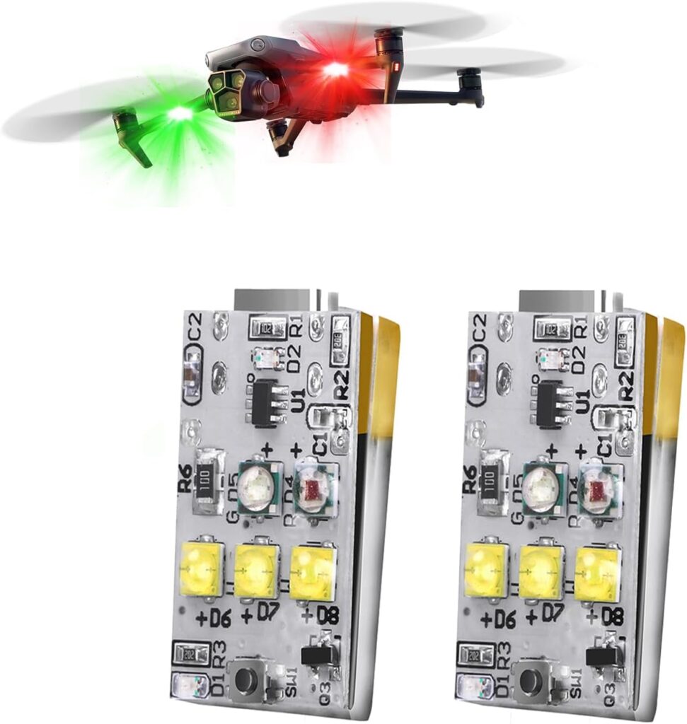 Drone Strobe Anti Collision Light, Mini Strobe Light. Rechargeable LED Night Flying Lamp for Mini 4 Pro/3/3s/2 SE, Air 3S, Avata 2 and Mavic Series Drones Accessories(2PS)
