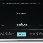 Salton Portable Induction Cooktop with Temperature Probe | 1500W | 10 Cooking Levels (60°C to 240°C) | Energy Efficient | Crystal Glass Top | Keep Warm Function | Timer with Auto Shut-Off