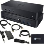 D6000 Dell Docking Station Dual Monitor – USB C Universal Dock with 130W Adapter, HDMI, DisplayPort, USB-C Cables – Supports 4K Display (Renewed)