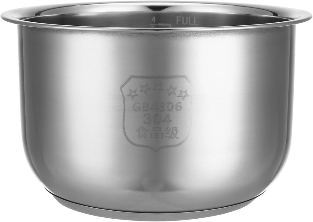 Inner Pot Pressure Cooker Rice Cooker Liner Stainless Steel Rice Cooker Silver Rice Container Pot Replacement