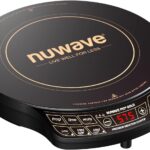 Nuwave Precision Induction Cooktop Gold, 12” Shatter-Proof Ceramic Glass Surface, Large 8” Heating Coil, Portable, 51Temp Settings 100°F to 575°F, 3 Wattage Settings 600, 900, and 1500 Watts