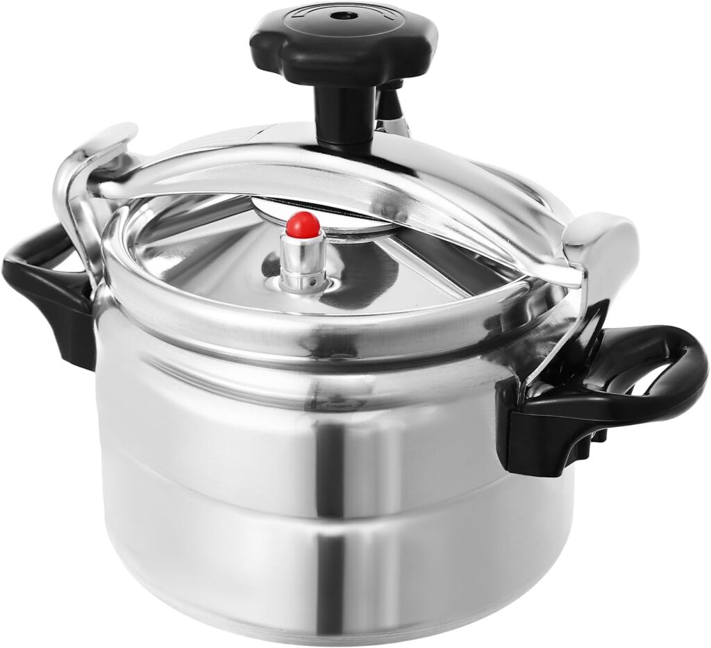 3L Mini Pressure Cooker, Aluminum Alloy Pot Lightweight& Portable Flat Bottom Pot Family Small Pressure Cooker with Two Handles for Stewing Vegetables Rice Soup Stewing Meat