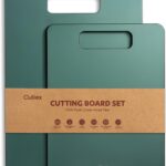 Cutting Boards for Kitchen [Set of 2], Wood Fiber Composite Cutting Board, Dishwasher Safe, Non Slip Non Toxic Chopping Board for Meat Vegetables Fruit Cheese – Green