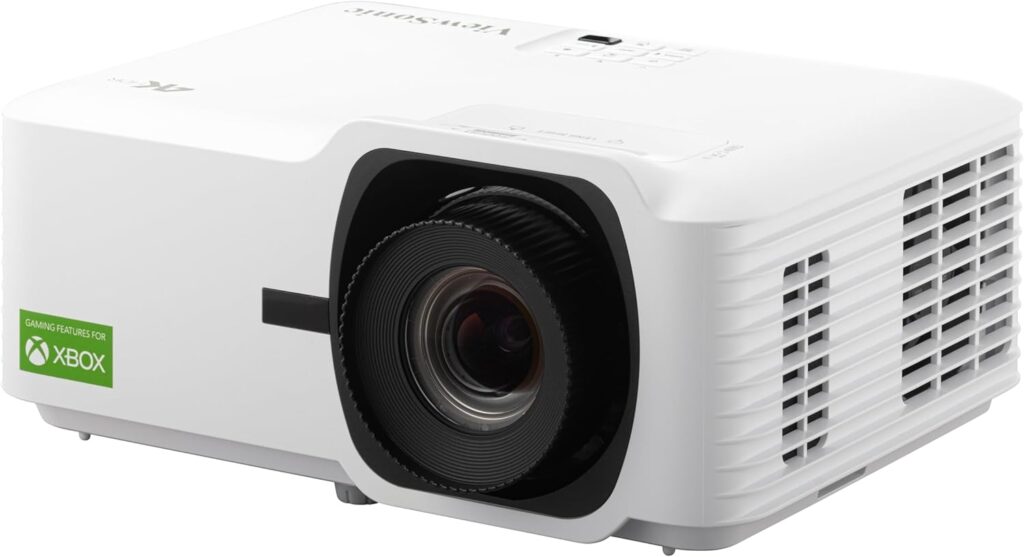 ViewSonic LX700-4K UHD 3500 Lumens Laser Projector Designed for Xbox with 4.2ms Response Time, 240Hz Refresh Rate, 1.36x Optical Zoom, Dual HDMI, and HDR/HLD Support