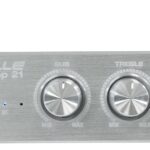 Rockville BLUAMP 21 Silver 2.1 Channel Bluetooth 5.1 Amplifier Receiver, 200W Peak/150W RMS, RCA/AUX Inputs, Passive Subwoofer Output, Compact Design for Home Audio