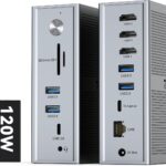 TobenONE DisplayLink Docking Station 3 Monitors, 14-in-1 USB C Triple Monitor Docking Station for M1 M2 M3 M4 MacBook/Mac mini, Windows, Chrome (3HDMI, 120W Power Supply, 5 USB, Ethernet, SD/Micro SD