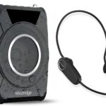 Bluetooth 5.0 Voice Amplifier with Wireless Mic Headset, Waterproof Personal Microphone Wireless Voice Amplifier, 20W Loudly Portable Megaphone PA System for Teachers, Safety Drills, Outdoors Indoors