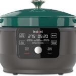Instant Electric Round Dutch Oven, 6-Quart 1500W, From the Makers of Instant Pot, 5-in-1: Braise, Slow Cook, Sear/Sauté, Cooking Pan, Food Warmer, Enameled Cast Iron, Included Recipe Book, Green