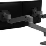 Ergotron – Upgraded LX Pro Premium Dual Monitor Arm, VESA Desk Mount – for 2 Monitors Up to 27 Inches, 4 to 20 lbs Each – Dark Grey