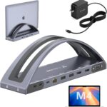 TobenONE MacBook Docking Station Dual Monitor 4K with 100W Power Adapter, 13-in-2 USB C Docking Station for MacBook Pro/Air, Laptop Dock Stand with 2 HDMI, VGA, 5 USB, PD 3.0, RJ45, SD/Micro SD, Audio