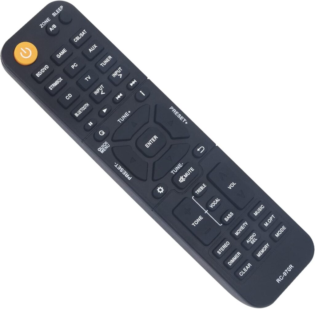RC-970R Remote Control Replacement – WINFLIKE RC970R Replaced Remote Control fit for Onkyo AV Receiver Home Theater TX-SR393 TX-SR494 HT-R398 HT-S3910 HTR398 HTS3910 TXSR393 TXSR494 Remote Controller