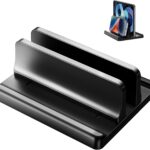 3 in 1 Vertical Laptop Stand Holder,Adjustable ABS Plastic Desktop Notebook Dock,Vertical Laptop Stand Space-Saving for All MacBook/Surface/Samsung/HP/Dell/Chrome Book