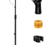 InnoGear Mic Stand, Microphone Stand Floor Detachable Boom Mic Arm Stands with Weighted Round Base, Height Adjustable from 34″ to 60″ for Blue Yeti HyperX QuadCast Shure SM58 Samson Q2U Fifine K669B