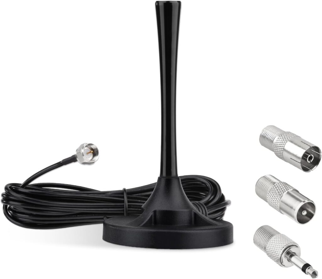 Superbat FM Radio Antenna Strong Magnetic Base Mount FM Antenna for Yamaha Pioneer Onkyo Marantz Sherwood Indoor FM Radio AV Audio Video Bluetooth Home Theater Receiver Tuner