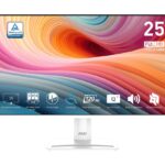 MSI PRO MP251W E2 24.5-inch IPS 1920 x 1080 (FHD) Gaming Office Monitor, 120Hz, Adaptive-Synch, HDR Ready, HDMI, VGA Port, Display Port,VESA Mountable, Tilt, Speaker, 4-Side Slim Bezel,1ms, White