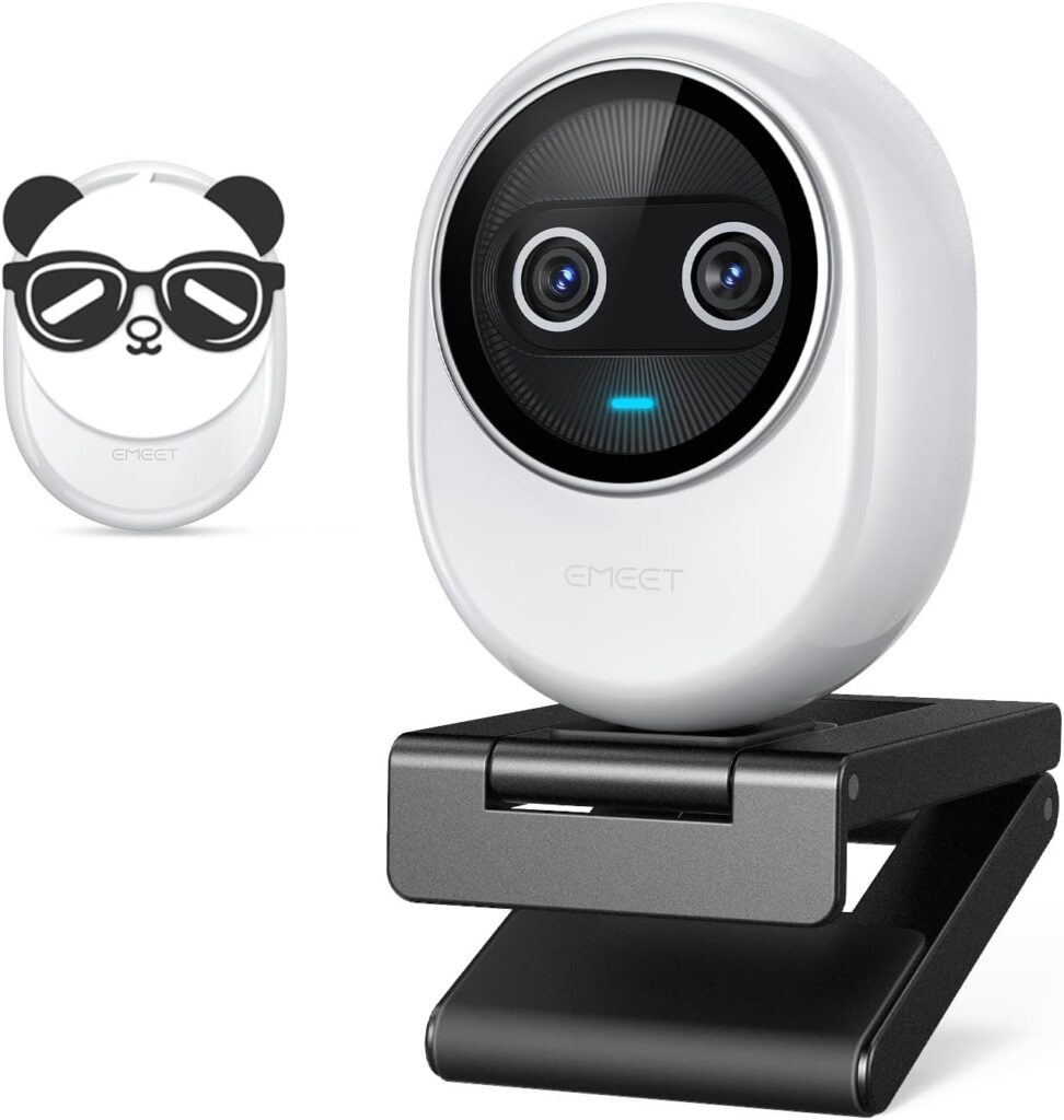 EMEET Piko+ (Piko Plus), World’s 1st Dual-Camera AI-Powered 4K Webcam, 1/2.55” Sony Sensor, 3 Mics&3 Sound Modes, Panda Magnetic Privacy Cover, USB C-C&C-A, Ideal for Livestreamers & Content Creators