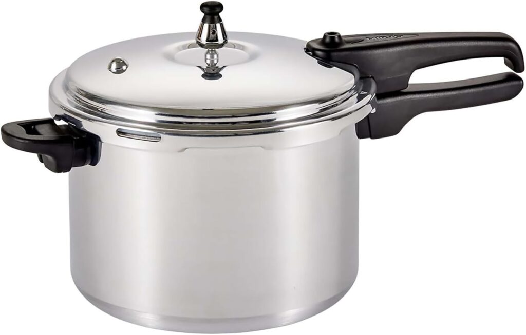 Mirro 92160A Polished Aluminum 10-PSI Pressure Cooker Cookware, 6-Quart, Silver –