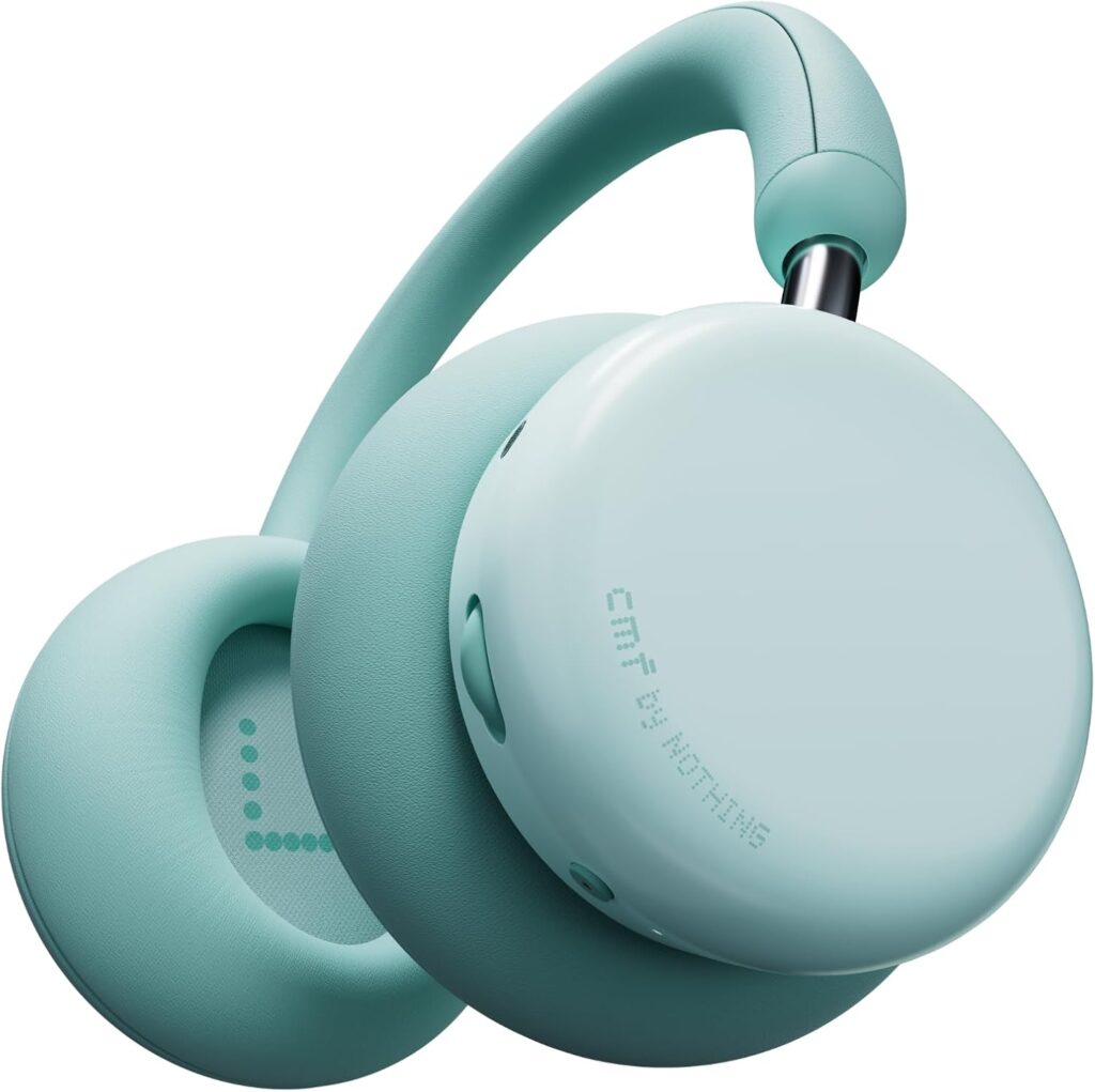 CMF by Nothing Headphone Pro Active Noise Canceling Wireless Headphones Bluetooth 5.4 Over The Ear Headset, 50H ANC Playtime, Bass&Treble Slider, Custom EQ&Spatial Audio, Hi-Res LDAC, Light Green