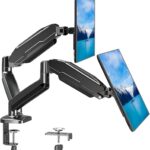 MOUNT PRO Dual Monitor Mount Fits 13 to 32 Inch Screen, Height Adjustable Monitor Stand for 2 Monitors, Gas Spring Display Arm Holds up to 17. 6lbs Each, Computer Desk VESA Mount, Black